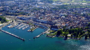 Konstanz- Hafen und Altstadt- Zeppelin Luftbild